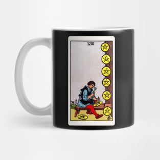 Card #71 - Eight Of Pentacles - Rider Waite Smith Tarot Mug